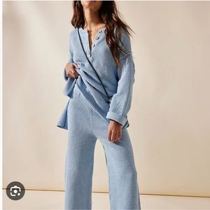 Free People Beach Hailee Blue Lounge Set